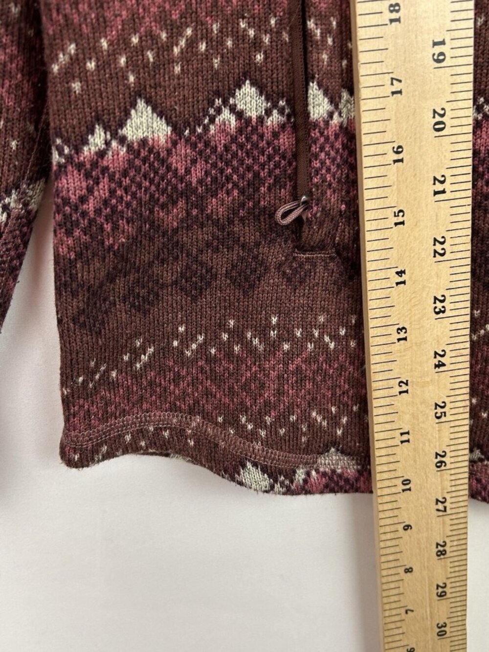 North Face Sweater Women’s M Printed Crescent Fleece Hooded Pullover Fair Isle - Picture 6 of 15